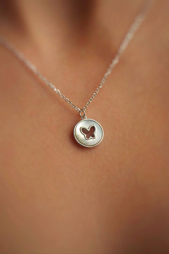 گردنبند نقره زنانه طرح پروانه وزن ۳.۵ گرم عیار ۹۲۵