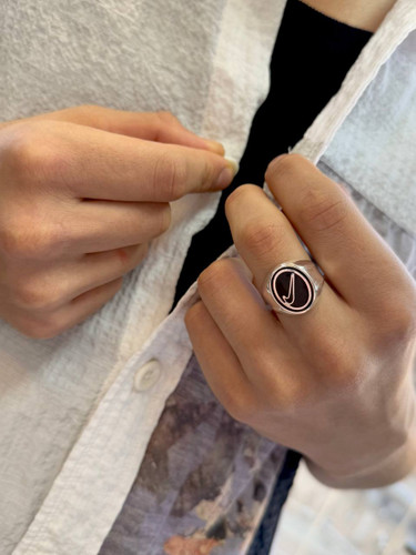 انگشتر نقره مردانه نایکی مدل صفحه بیضی