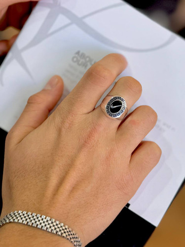 انگشتر نقره مردانه سنگین طرح ورساچه نایک