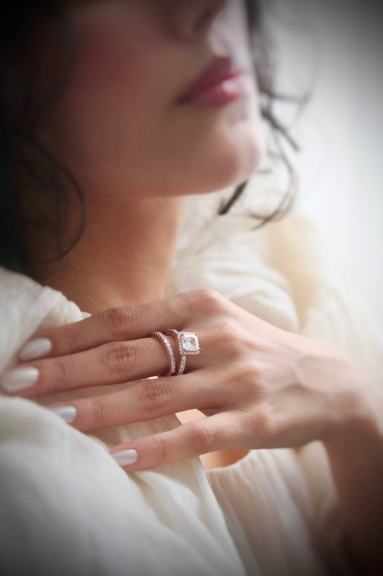 حلقه پشت حلقه نقره رزگلد رویال با وزن ۷.۳ گرم و عیار ۹۲۵